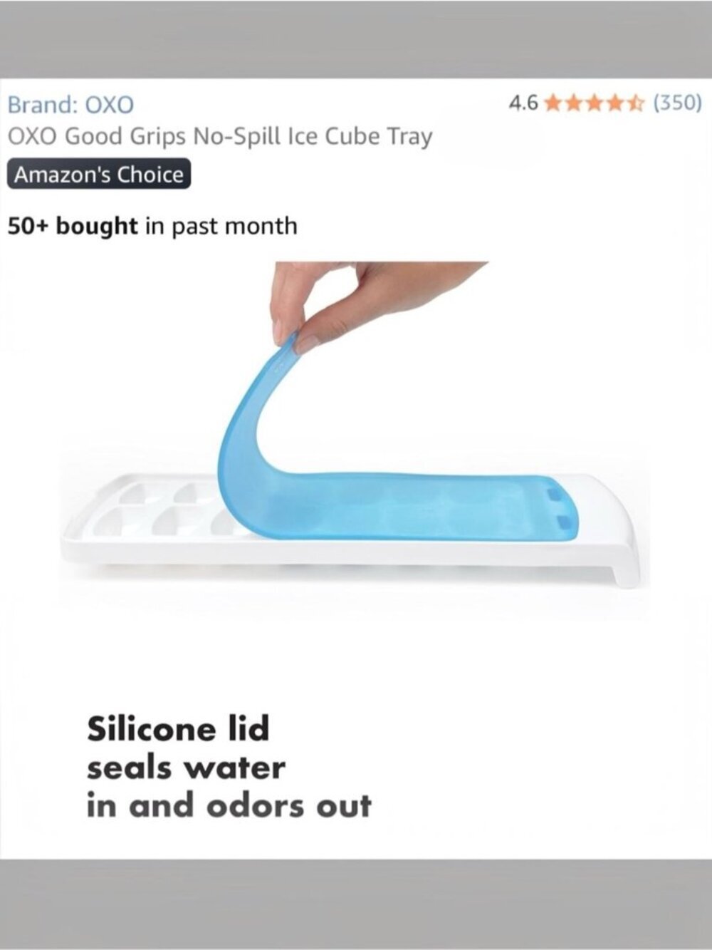 OXO Good Grips Modern No-Spill XL round Ice Cube Tray Silicone Lid Teal 1 pack